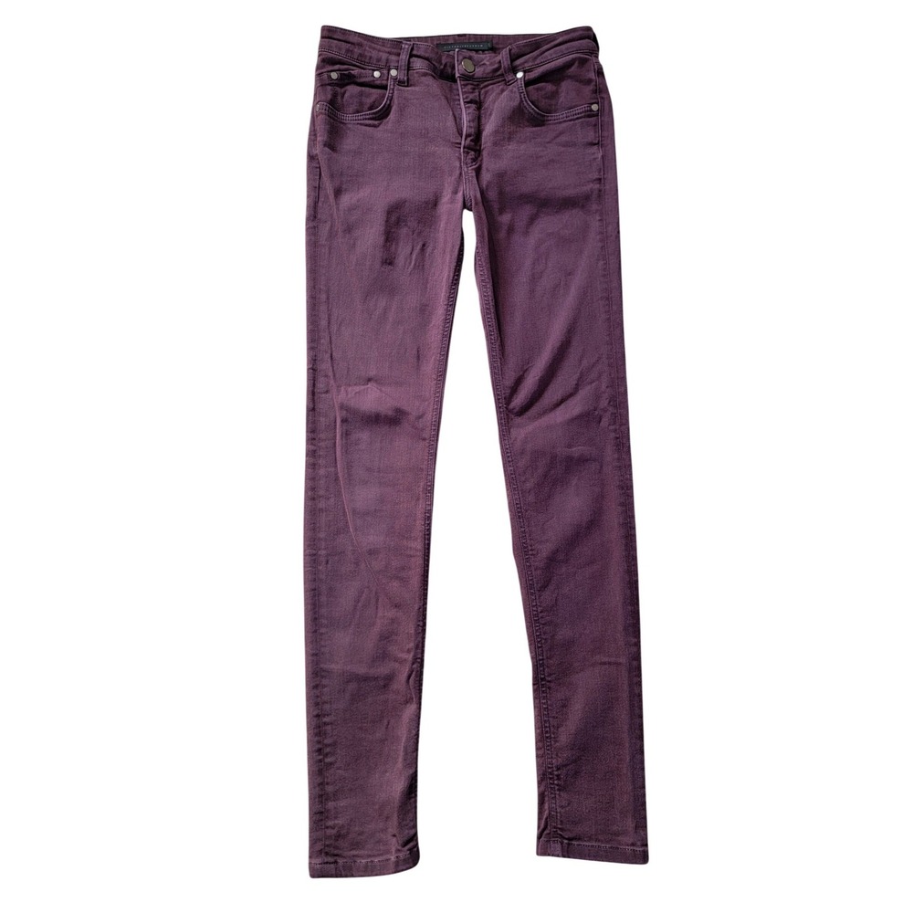 Victoria Beckham Plum Purple‎ Mid Rise Slim Fit Skinny Jeans Size 29 Regular